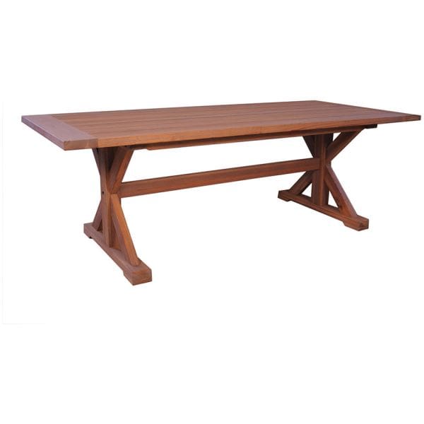 Lloyd Flanders - Teak 87" Rectangular Trestle Base Dining Table