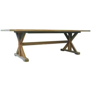 Lloyd Flanders - Teak 99" Rectangular Trestle Base Dining Table