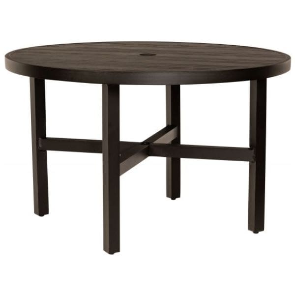 Woodard - Tri-Slat Tops Elite Round Dining Umbrella Table