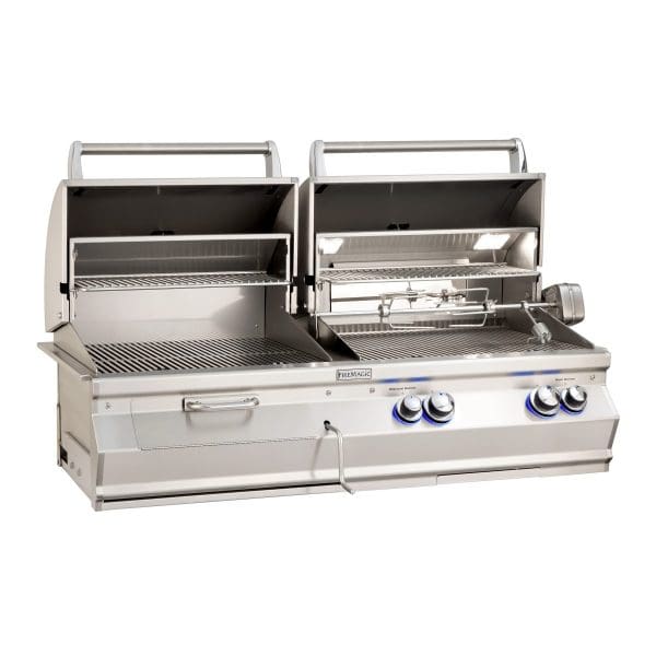 Fire Magic - Aurora A830i Gas/Charcoal Combo Built-In Grill